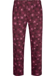 Puuvillaiset pyjamahousut printillä, Tumma Bordeaux