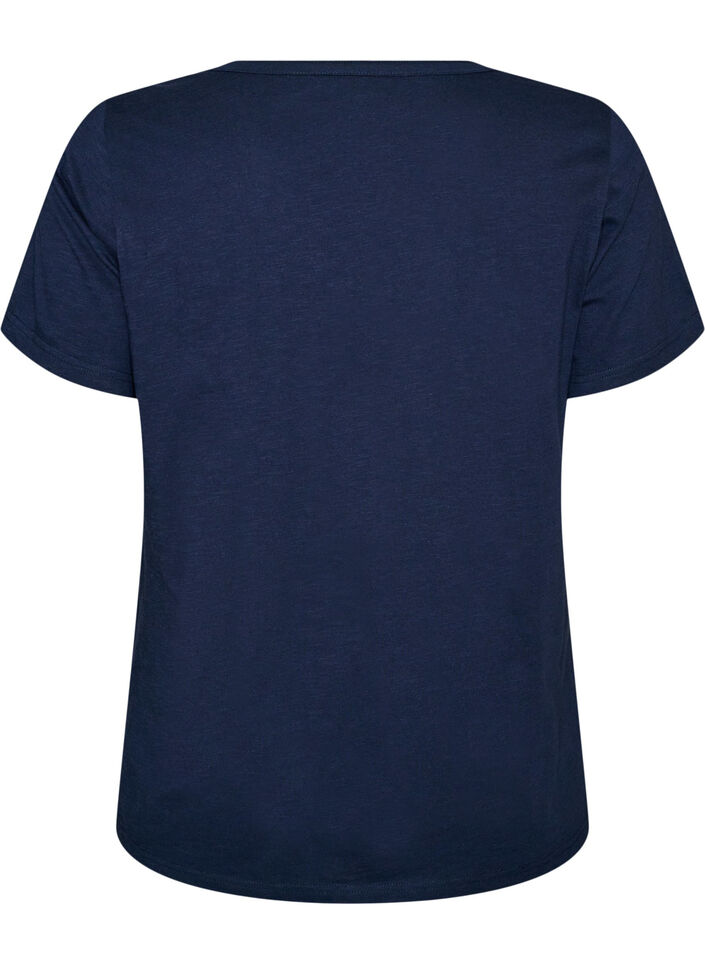 T-paita nappiyksityiskohdilla, Sininen, Packshot image number 1