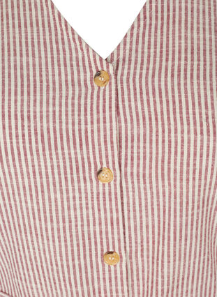 Raidallinen puuvillasta valmistettu paitamekko taskuilla, Dry Rose Stripe, Packshot image number 2