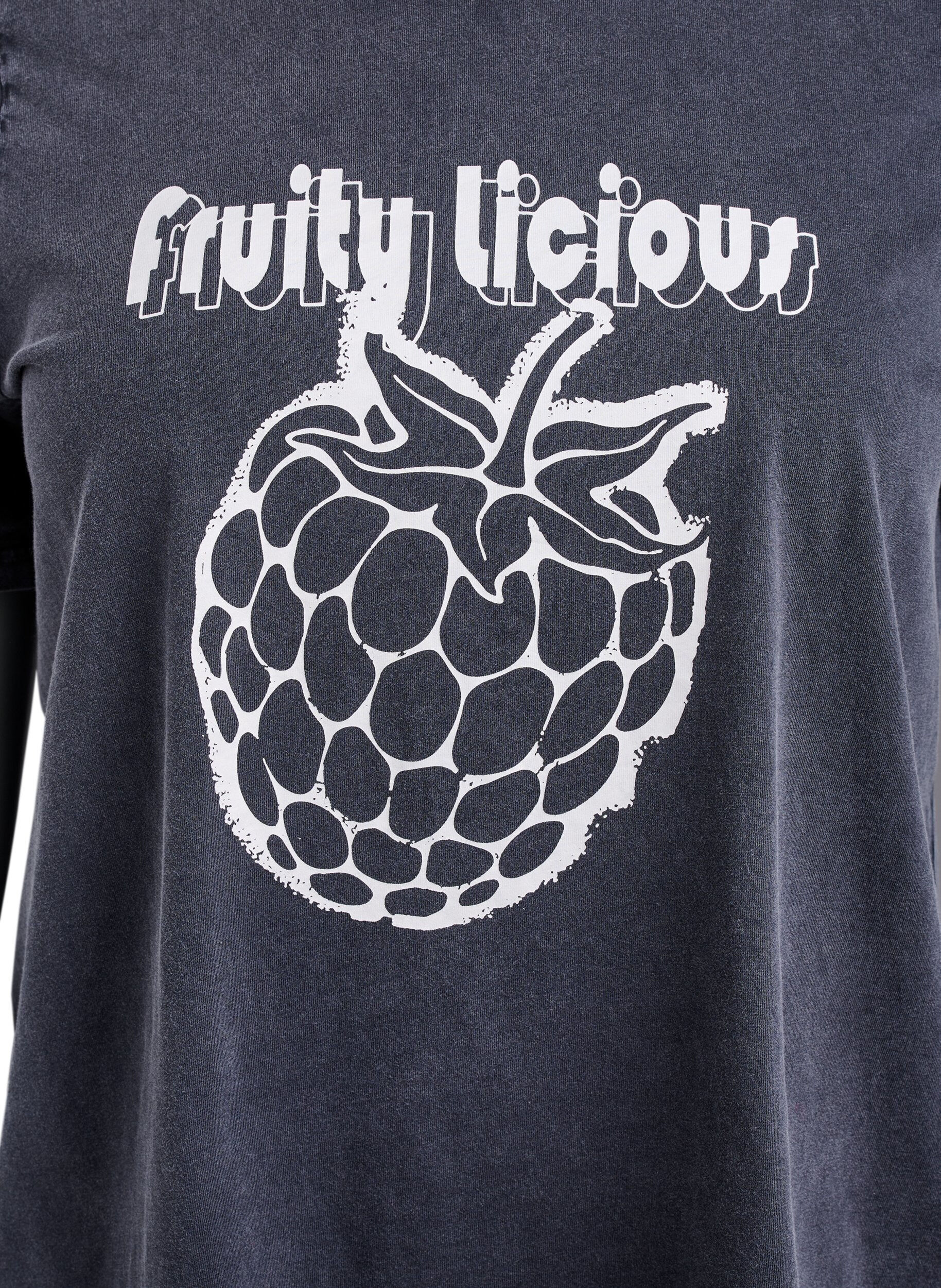 Zizzi T-paita luomupuuvillasta graafisella printill&auml;, Harmaa, Packshot image number 2