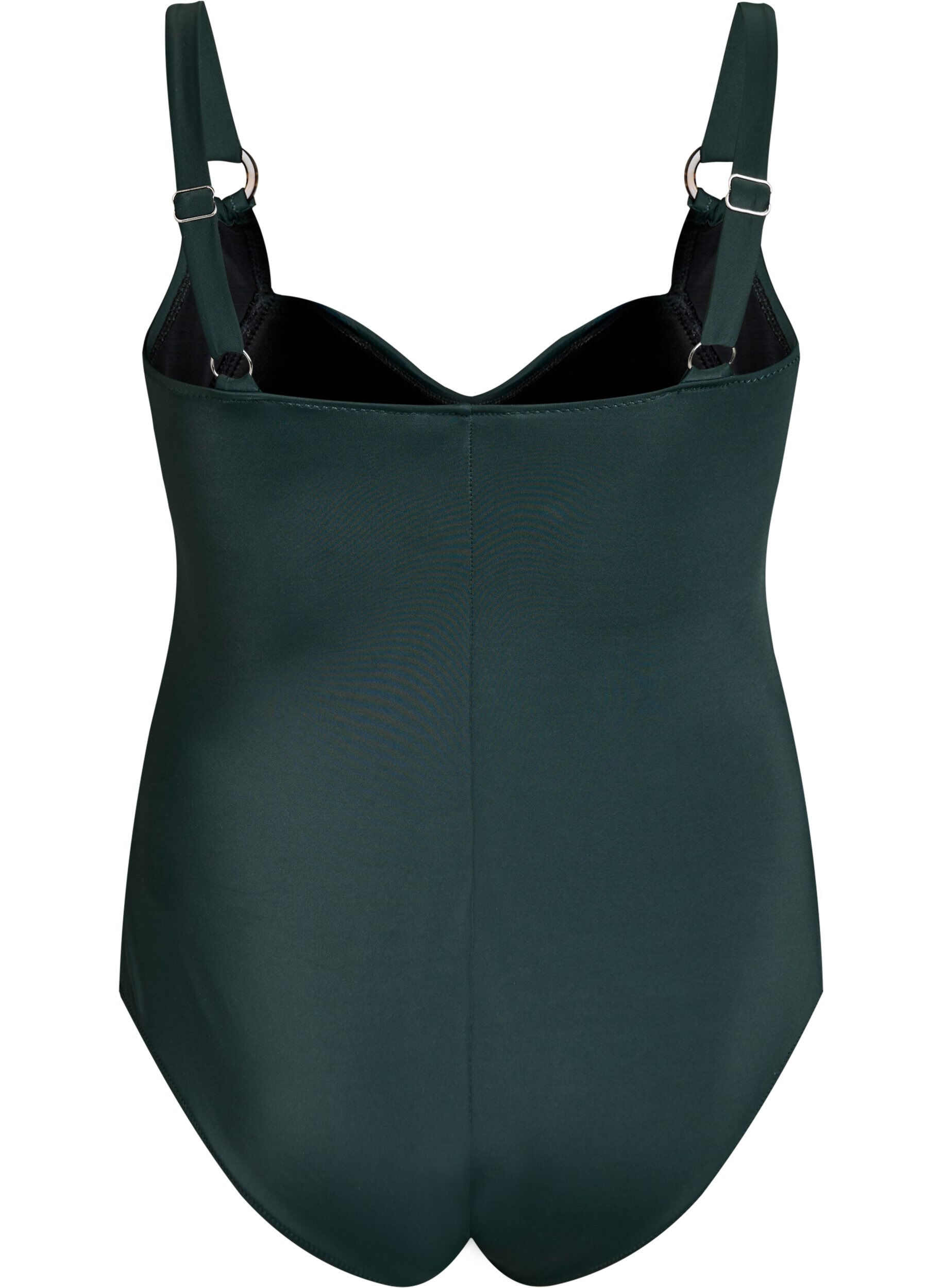 Zizzi Topattu uimapuku drapeerauksella, Vihre&auml;, Packshot image number 1