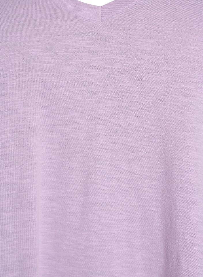 Lyhythihainen perus t-paita v-p&auml;&auml;ntiell&auml;, Violetti, Packshot image number 2