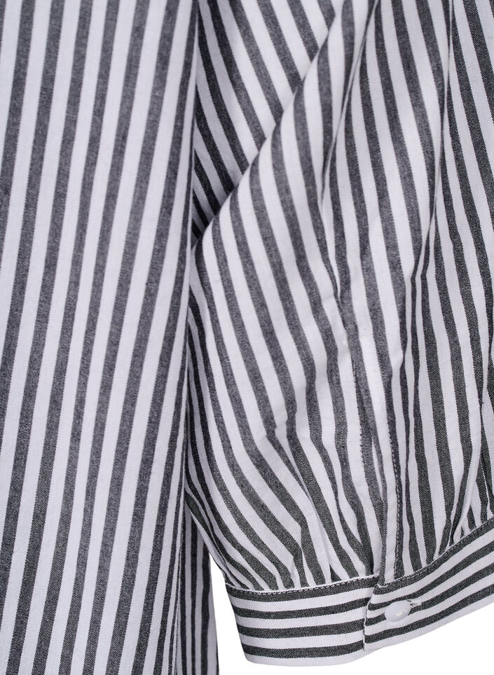 Raidallinen tunika, ¾-mittaiset hihat, Musta, Packshot image number 3