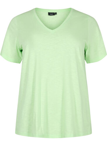 Lyhythihainen perus t-paita v-pääntiellä, Paradise Green, Packshot image number 0