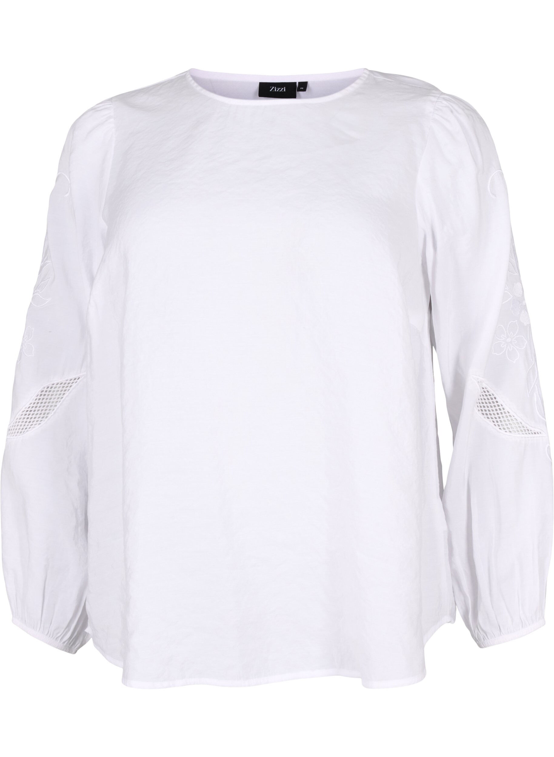 Zizzi Tencel &trade; -modaalista valmistettu pusero kirjotuilla yksityiskohdilla., Bright White, Packshot image number 0