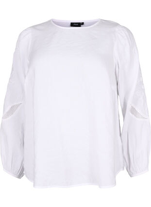 Tencel ™ -modaalista valmistettu pusero kirjotuilla yksityiskohdilla., Bright White, Packshot image number 0