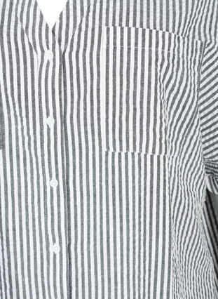 Raidallinen paita, jossa on rintataskut, White/Black Stripe, Packshot image number 2
