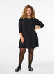 Lyhyt A-linjainen mekko 3/4-hihoilla, Musta, Model image number 1