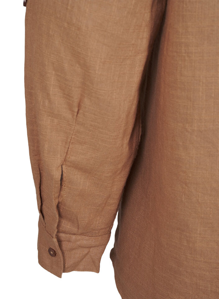 Puuvillainen paitapusero V-kaula-aukolla, Coca Mocha, Packshot image number 3