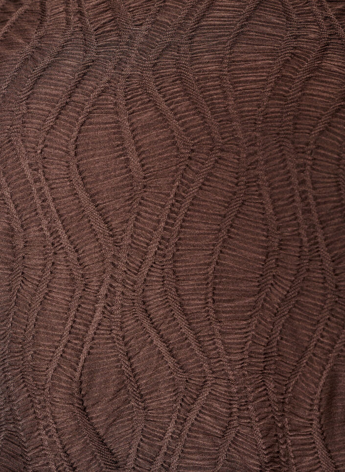 Tekstuuripusero 3/4-hihoilla, Ruskea, Packshot image number 2