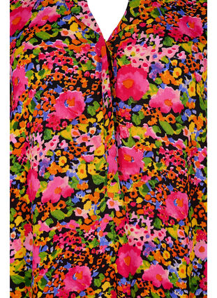 Kukallinen viskoositunika 3/4-hihoilla , Neon Flower Print, Packshot image number 2