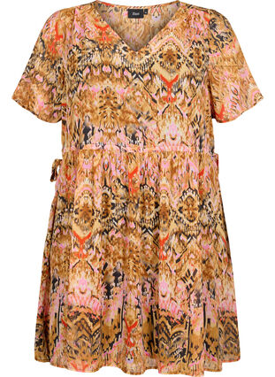 Lyhyt mekko v-pääntiellä ja kuosilla, Colorful Ethnic, Packshot image number 0