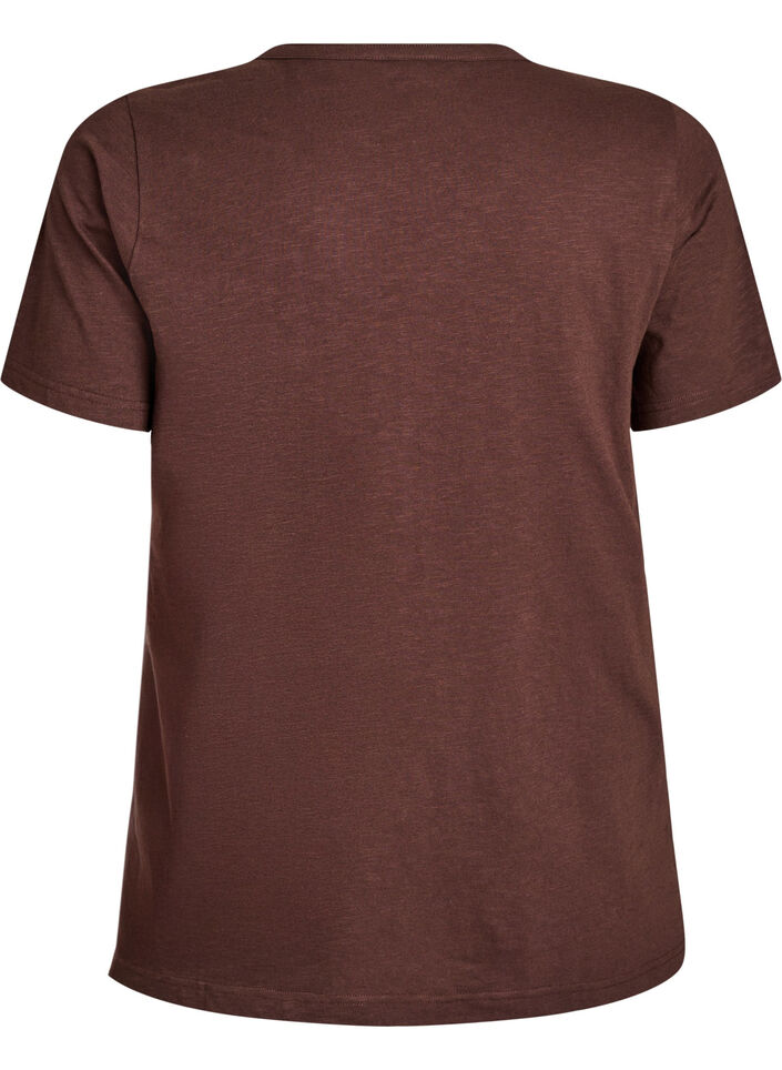 T-paita nappiyksityiskohdalla, Ruskea, Packshot image number 1