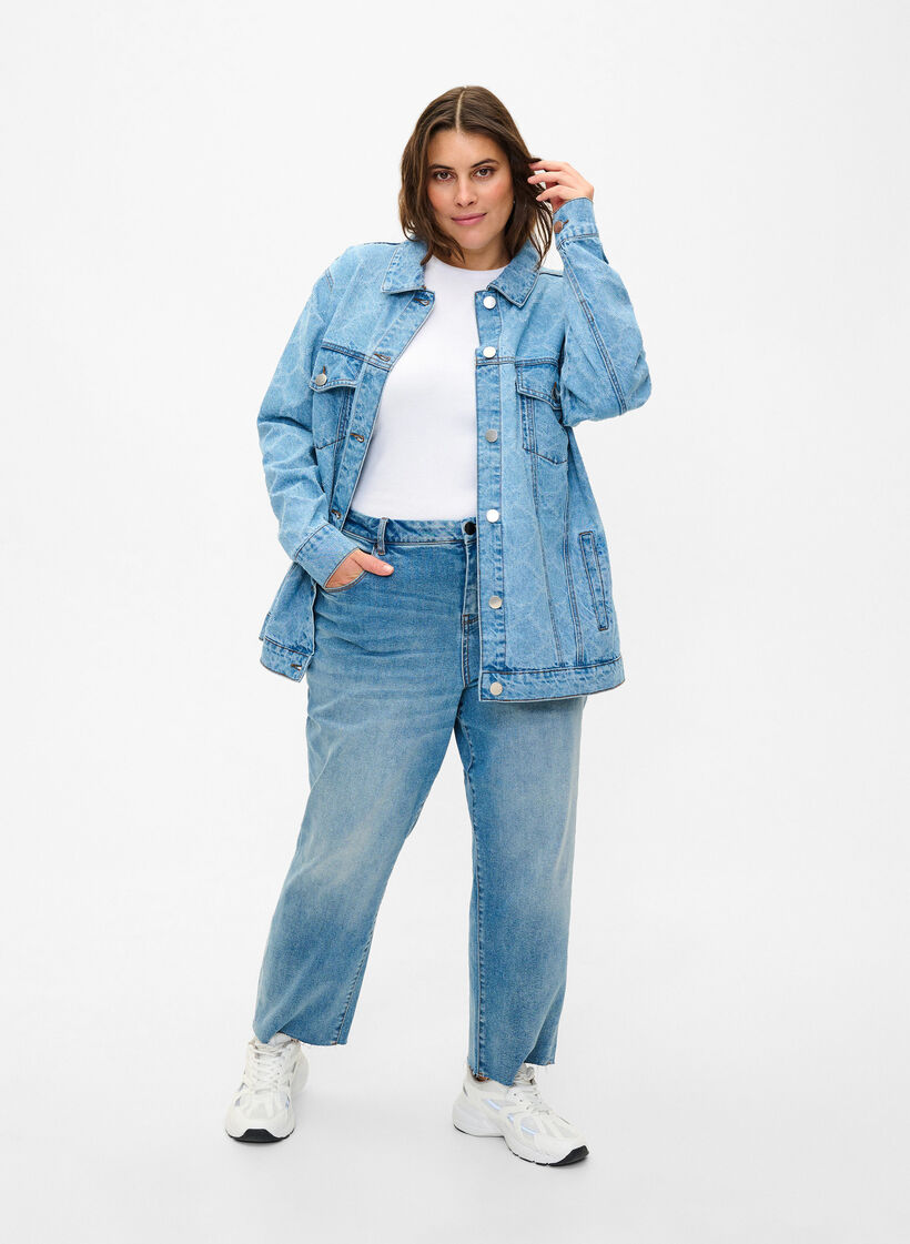 Farkkutakki häivytetyllä kuviolla, Blue denim, Model image number 2