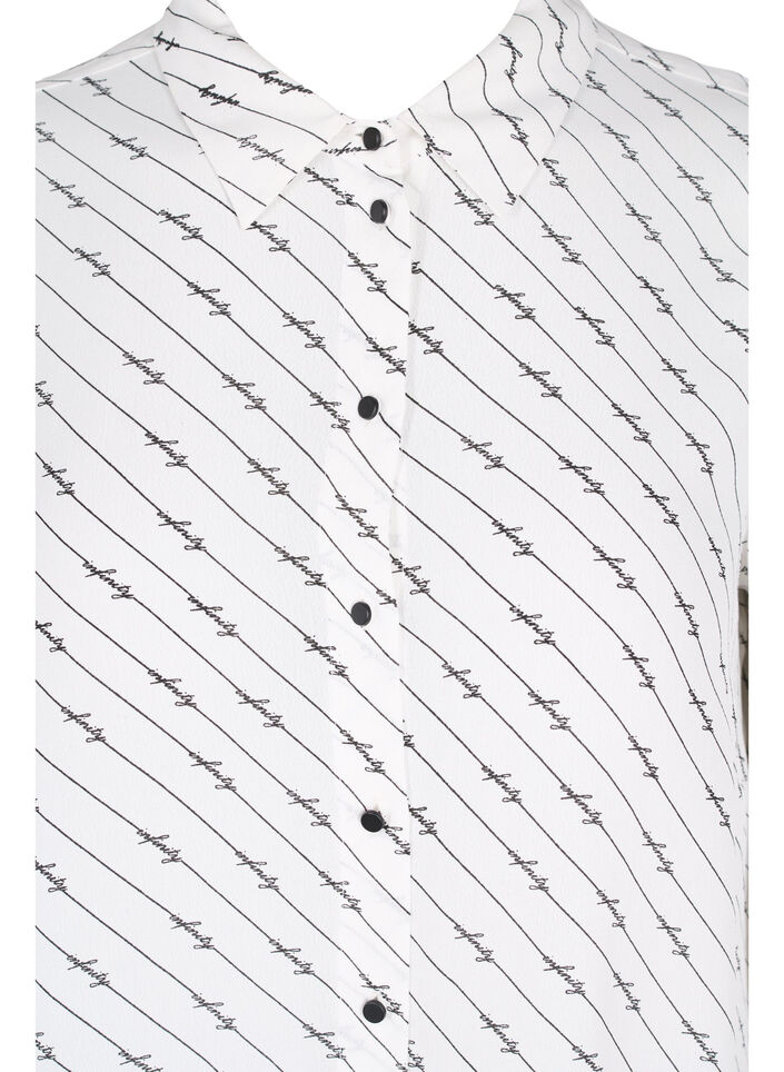 Raidallinen paitamekko viskoosista, White AOP, Packshot image number 2