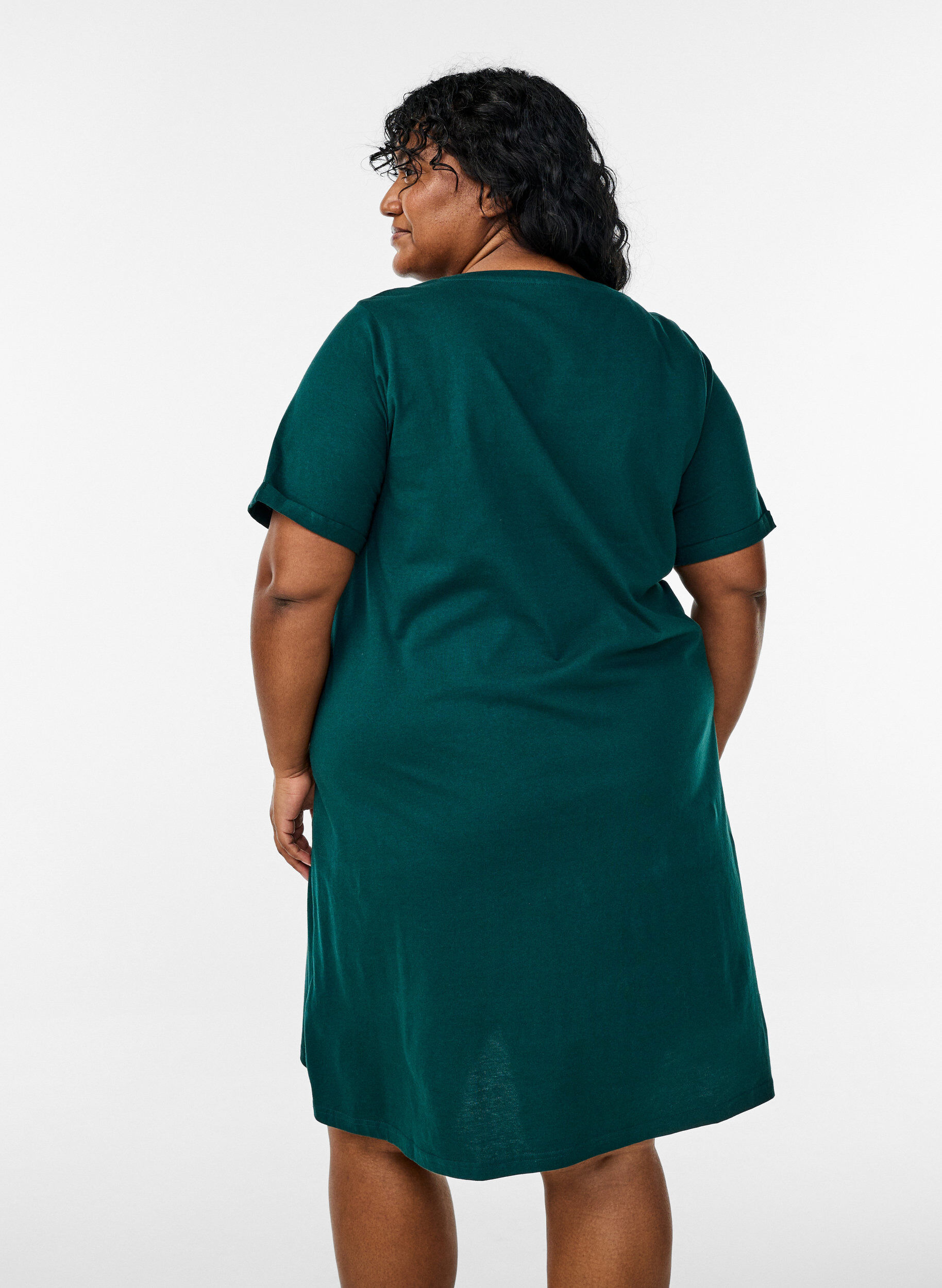 Zizzi Lyhythihainen y&ouml;paita luomupuuvillaa, Vihre&auml;, Model image number 2