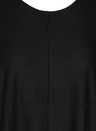 Yksivärinen mekko upealla tekstuurilla, Black, Packshot image number 2