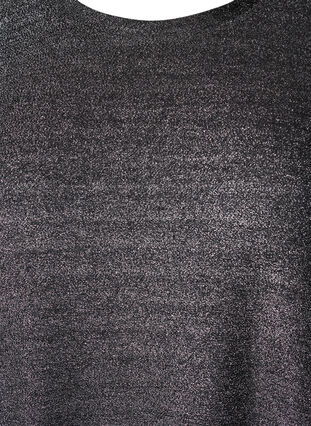 Kimallemekko 3/4-hihoilla ja pyöreällä pääntiellä, Black Silver, Packshot image number 2