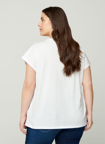 T-paita puuvillasta, Bright White, Model image number 1