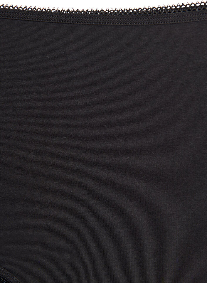 3 kpl setti puuvilla-alushousuja normaalilla vy&ouml;t&auml;r&ouml;ll&auml;, Musta, Packshot image number 3