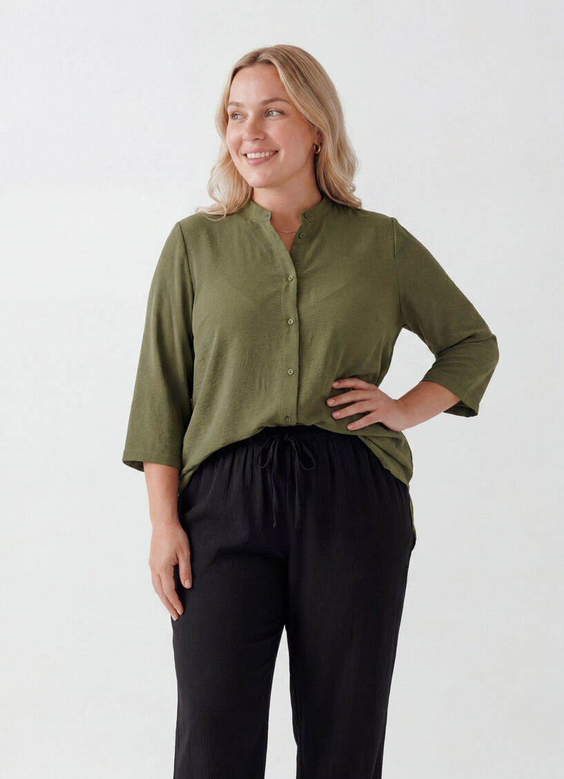 Tunika 3/4-hihoilla, Vihre&auml;, Model image number 0