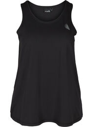 Yksivärinen treenitoppi pyöreällä pääntiellä, Musta