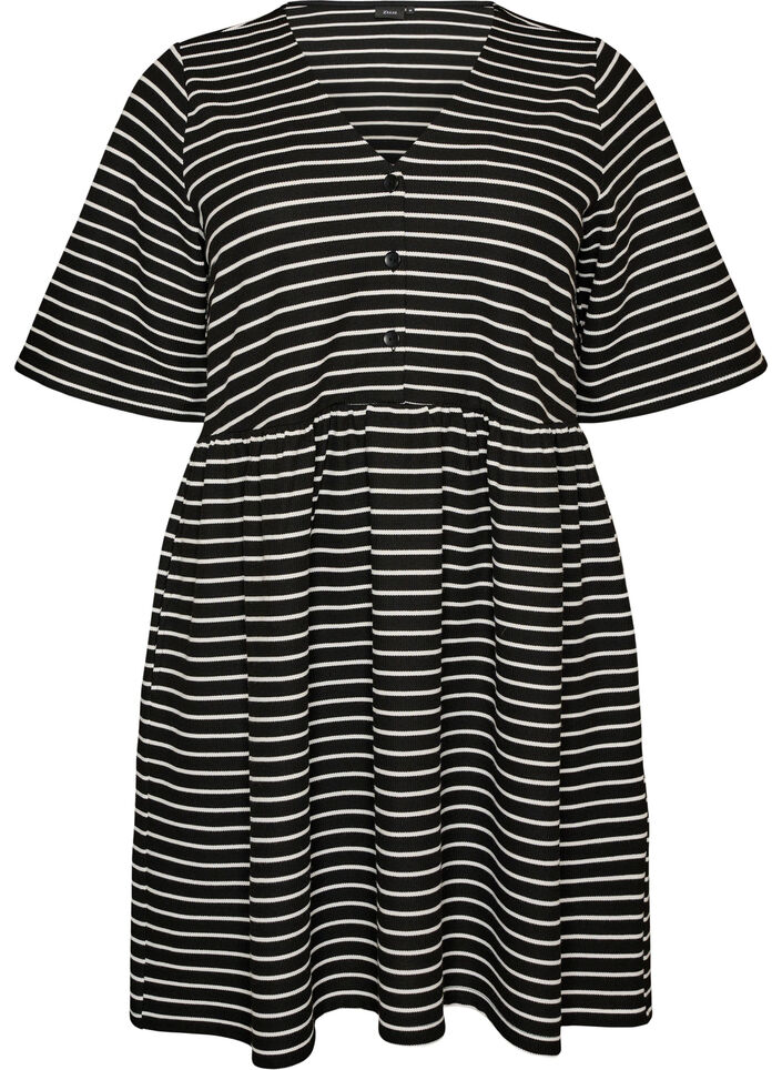 Mekko ribbineuloksella ja empire-leikkauksella, Valkoinen, Packshot image number 0