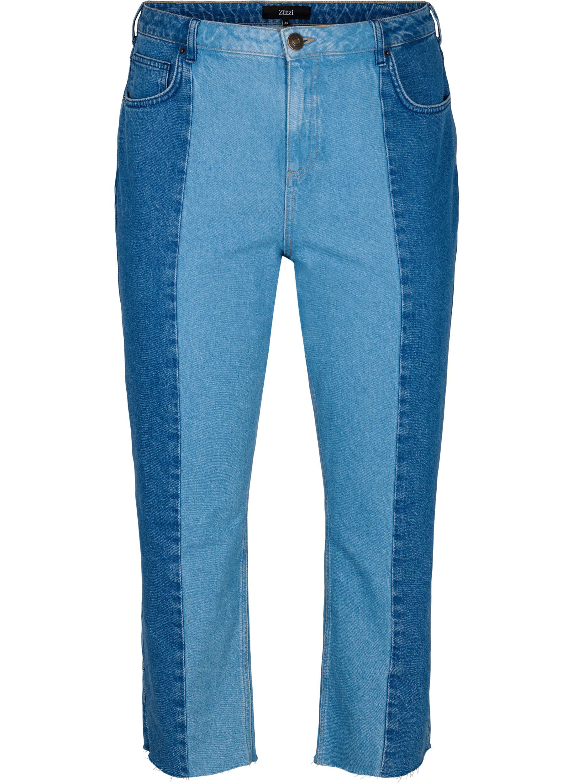 Zizzi Kropatut Vera farkut kontrastilla, Blue denim, Packshot image number 0