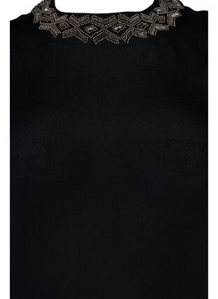 Pitkähihainen viskoosipusero helmillä, Black, Packshot image number 2