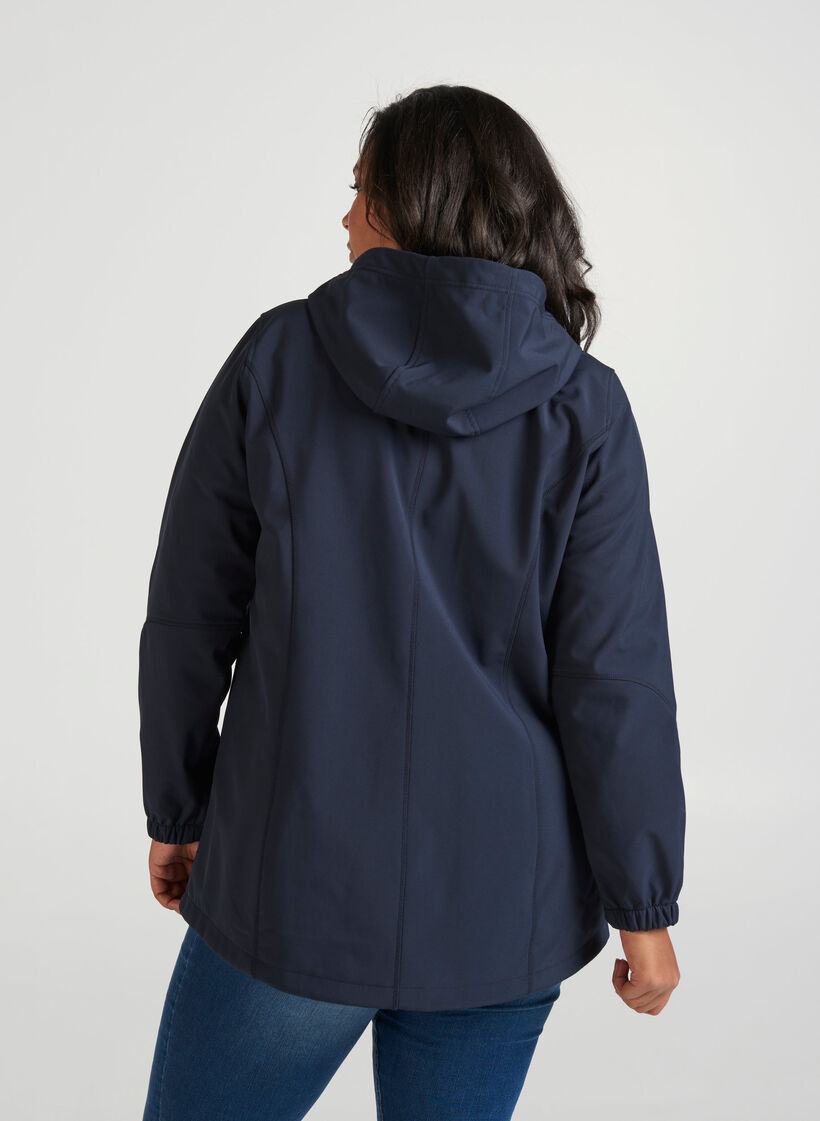 Lyhyt softshell-takki hupulla, Night Sky, Model image number 1