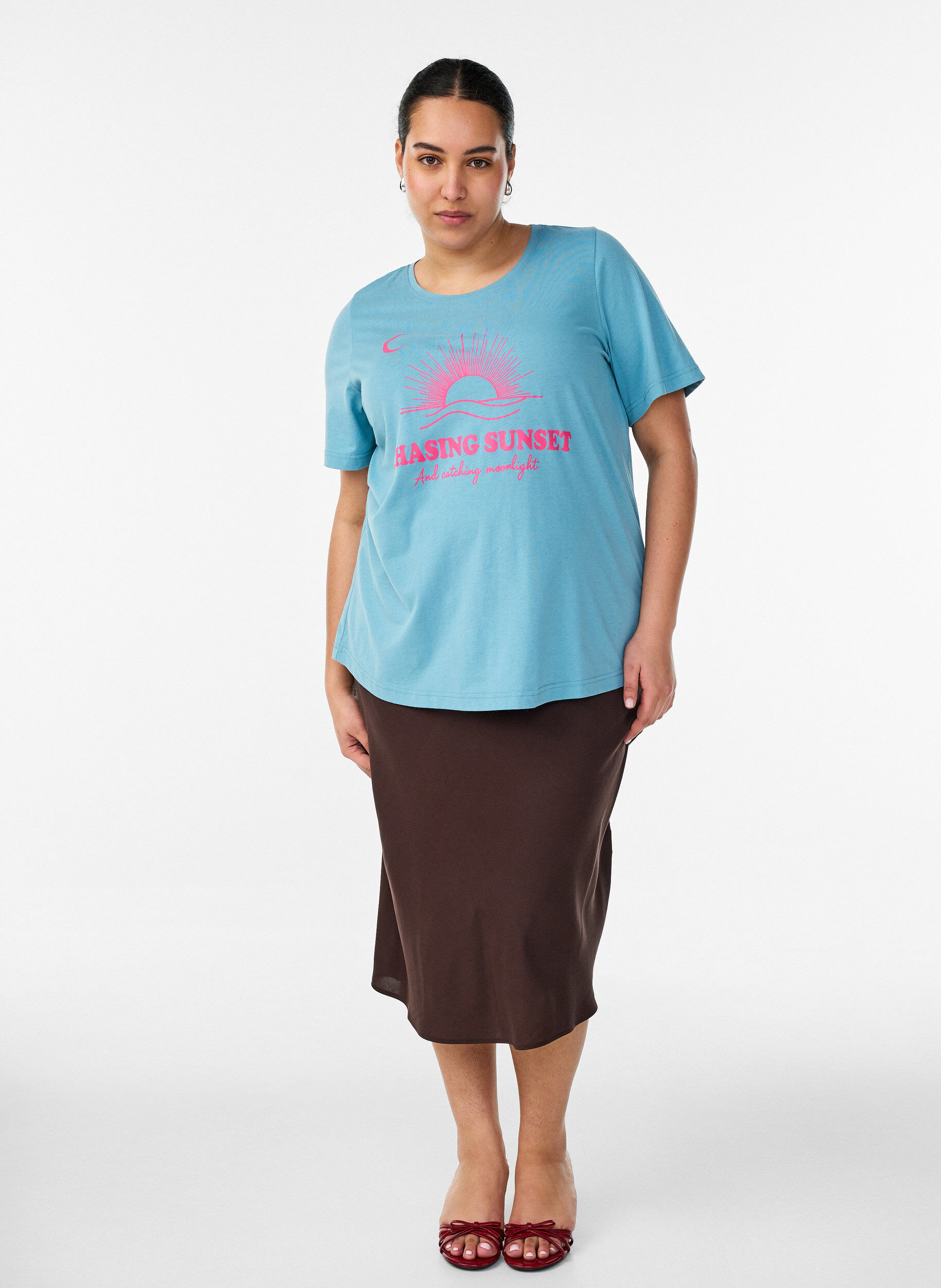 ZizziT-paita printill&auml;, Sininen, Model image number 1