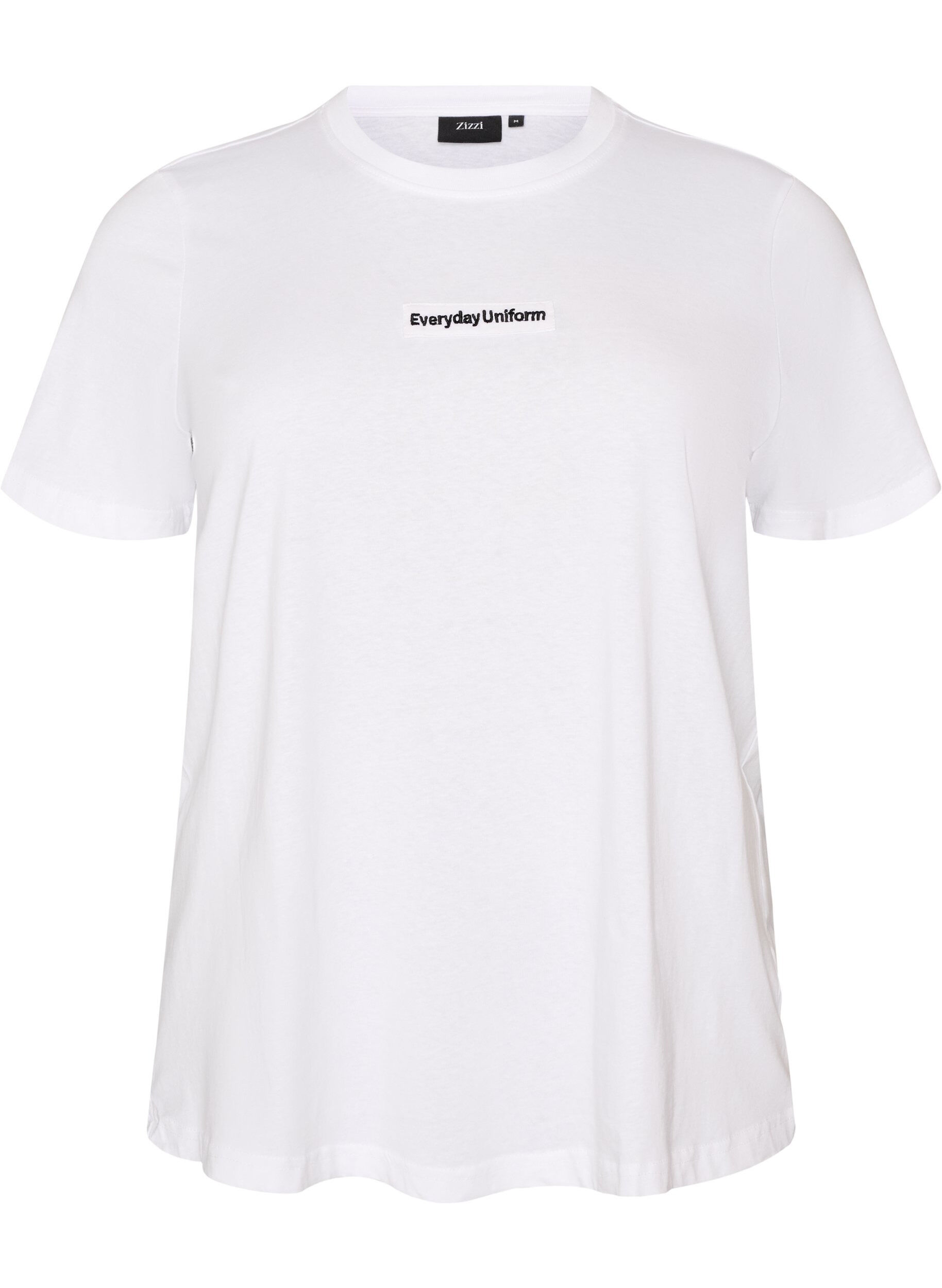 ZizziPuuvillainen T-paita tekstimerkill&auml;, Valkoinen, Packshot image number 0