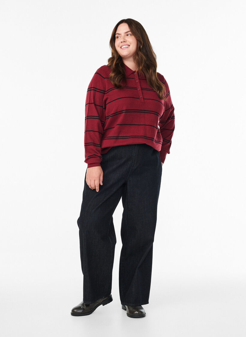 Neulepusero kauluksella, Punainen, Model image number 1