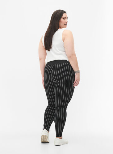liituraita leggingsit, Black/White Stripes, Model image number 1