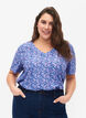 FLASH - T-paita kuosilla ja v-aukolla, Blue Rose Ditsy, Model image number 0