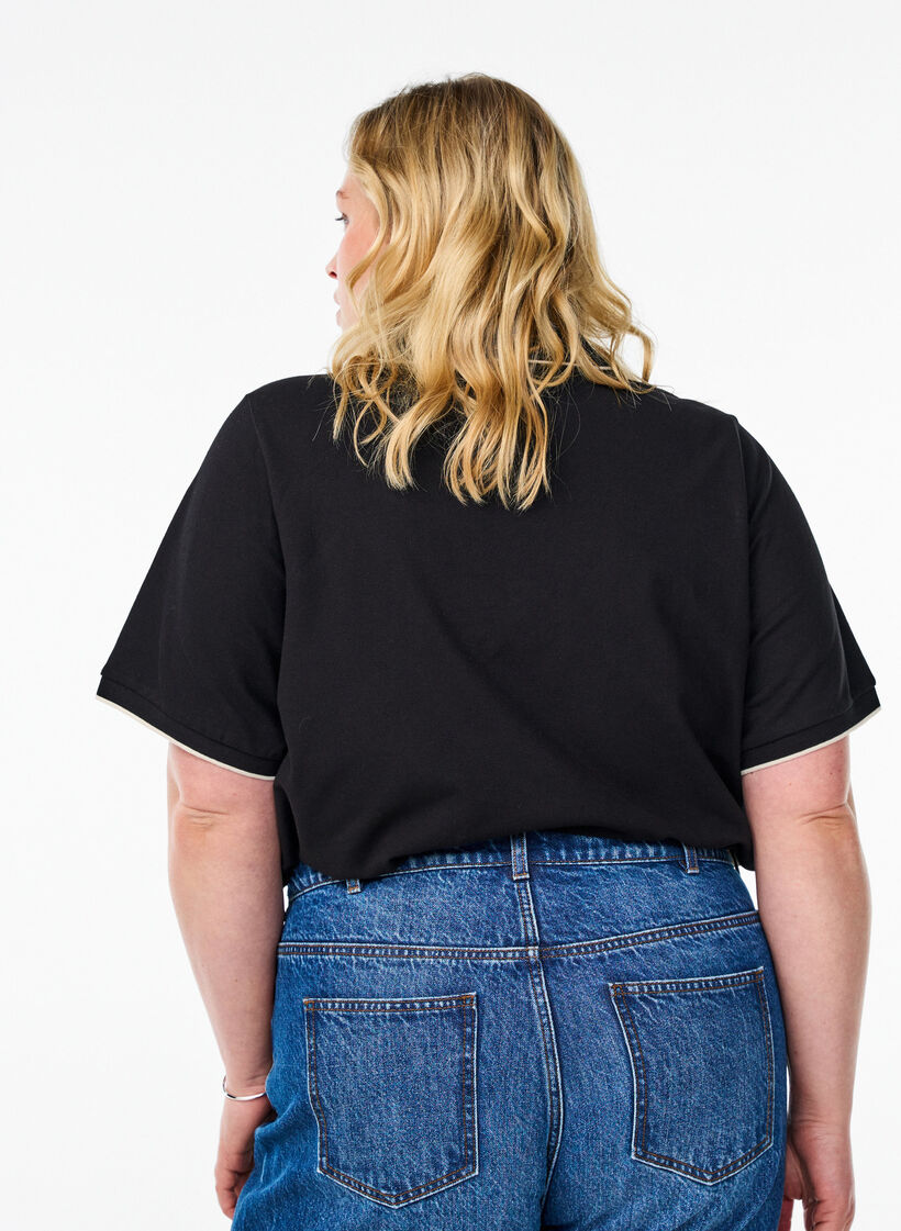 Lyhythihainen poolopaita, Musta, Model image number 2