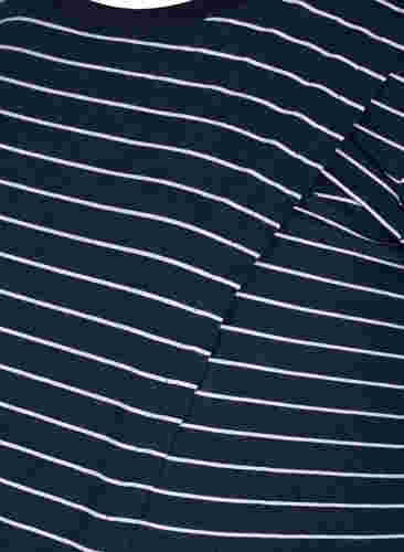 Raidallinen äitiyspusero 3/4-hihoilla , Blue Stripe , Packshot image number 2