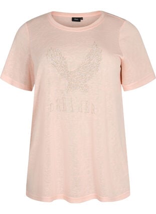 T-paita niiteillä ja pyöreällä pääntiellä, Pale Blush, Packshot image number 0