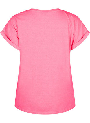 Neonvärinen puuvillainen t-paita, Neon pink, Packshot image number 1