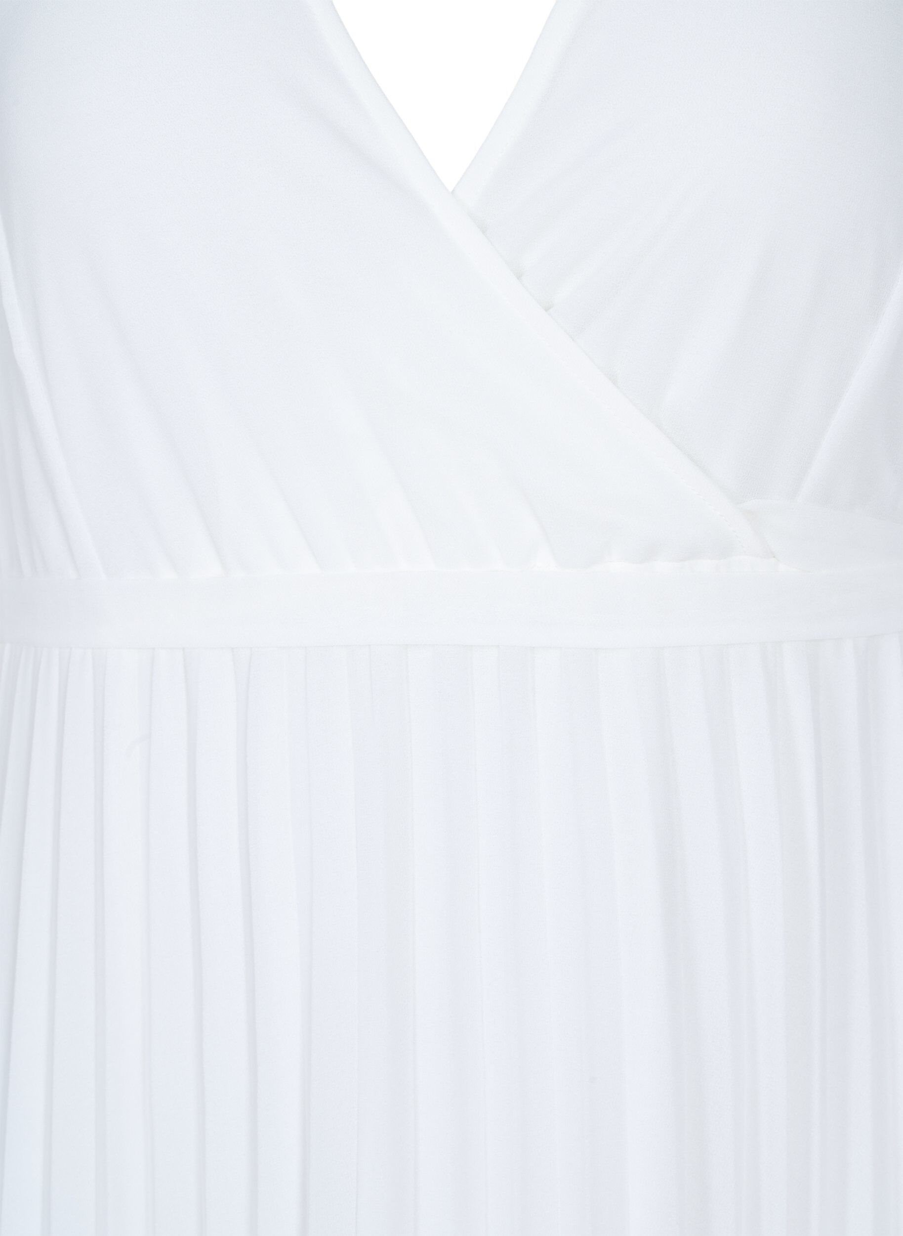 Zizzi Pliseerattu midimekko lyhyill&auml; hihoilla, Star White, Packshot image number 2