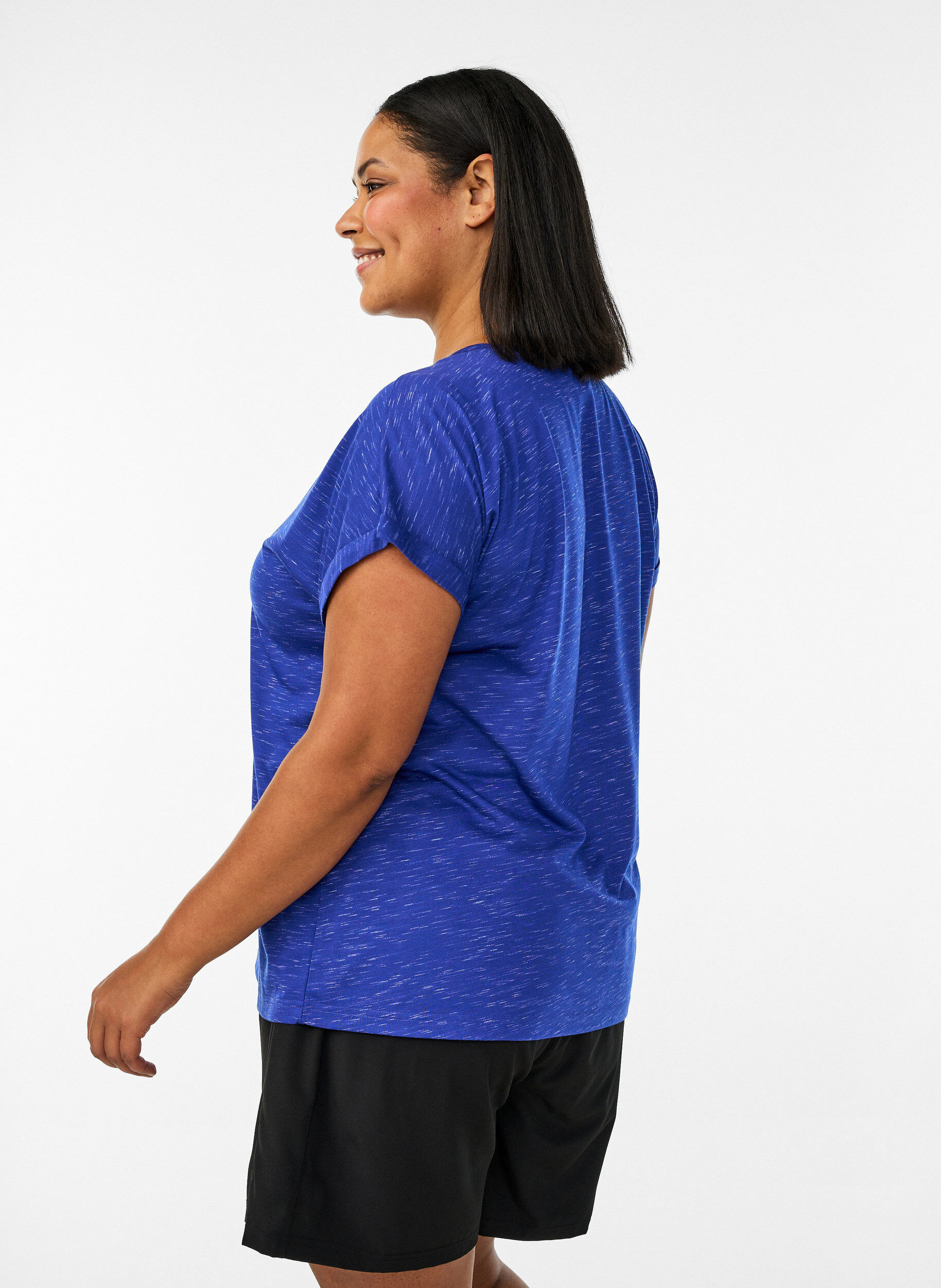 ZizziRento treenipaita lyhyill&auml; hihoilla, Violetti, Model image number 2