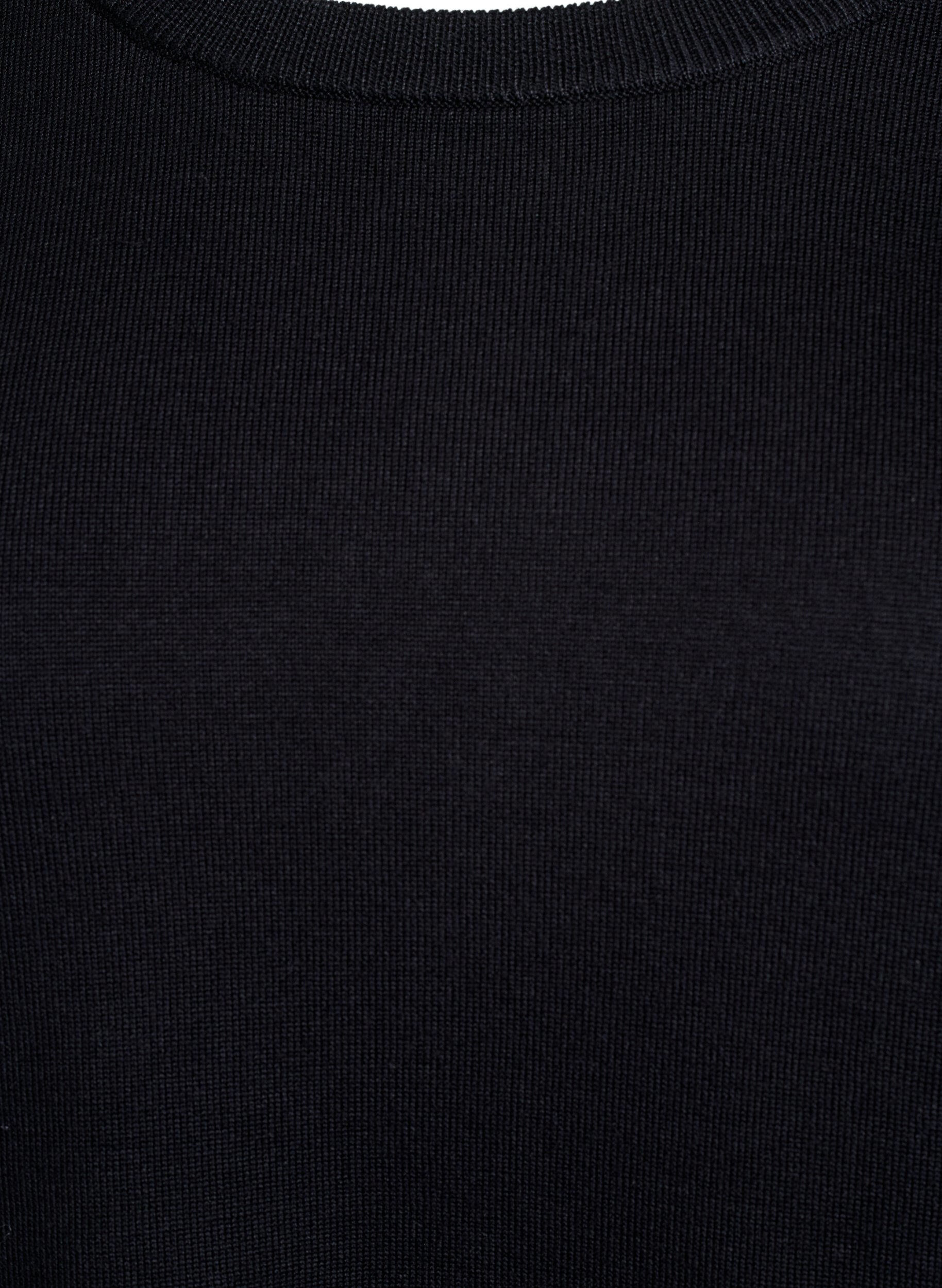 Zizzi Lyhythihainen neulepaita pienill&auml; ruseteilla, Musta, Packshot image number 2