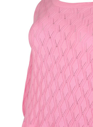 Reikäkuvioitu neulepaita, jossa on venepääntie	, Begonia Pink, Packshot image number 2
