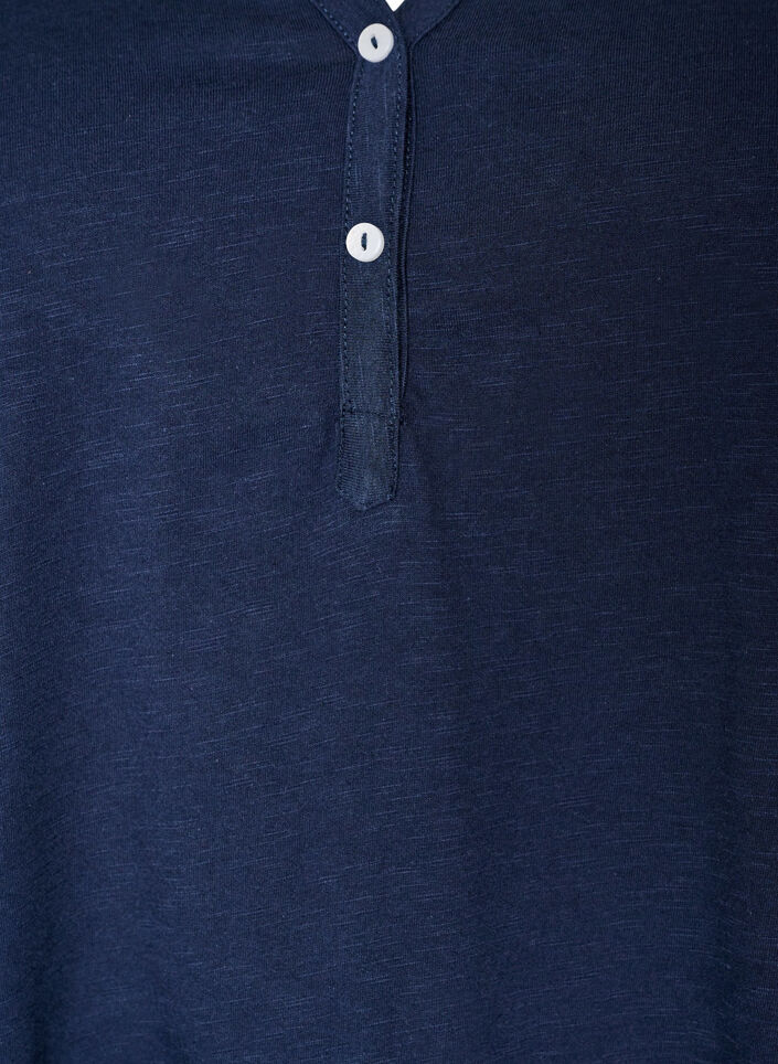 T-paita nappiyksityiskohdilla, Sininen, Packshot image number 2