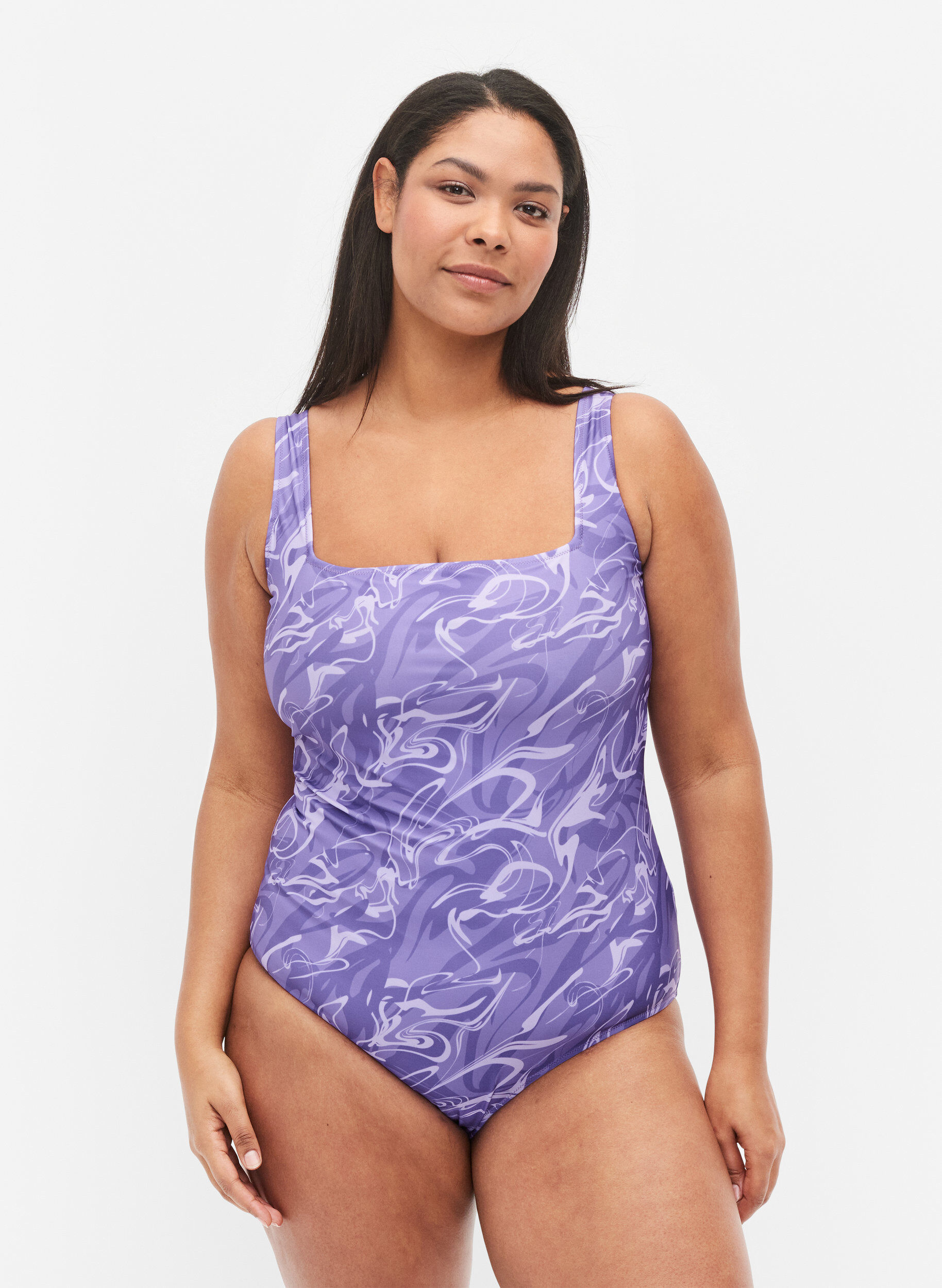 Zizzi Uimapuku kuosilla, Swirl Print, Model image number 0