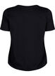 Lyhythihainen puuvillainen t-paita joustoreunuksella , Black w. Live, Packshot image number 1