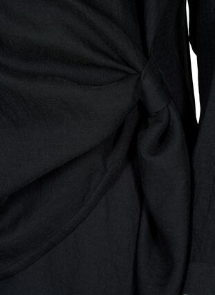 Pitkähihainen pusero viskoosia, kietaisumalli, Black, Packshot image number 3