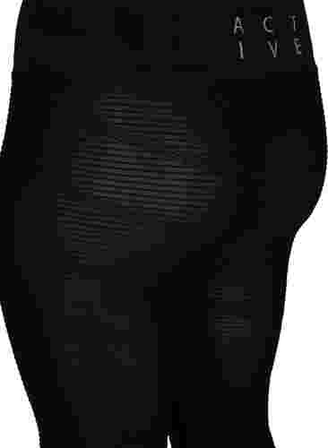 Saumattomat treenitrikoot tekstuurilla, Black, Packshot image number 3