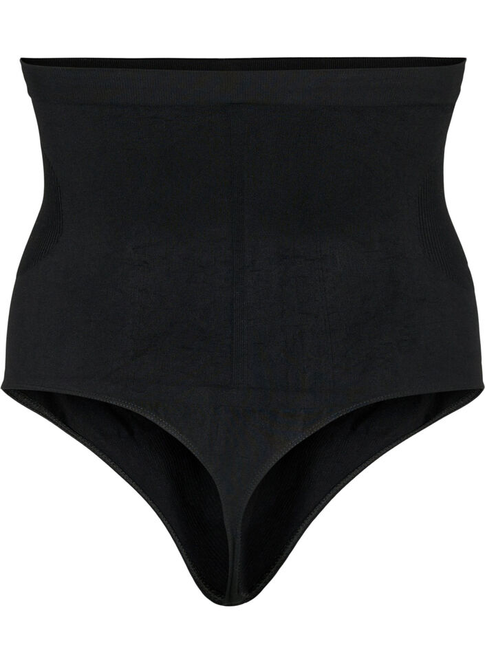 Korkeavyötäröiset shapewear g-stringit, Musta, Packshot image number 1