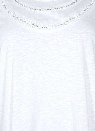 T-paita puuvillaa pitsillä, Bright White, Packshot image number 2